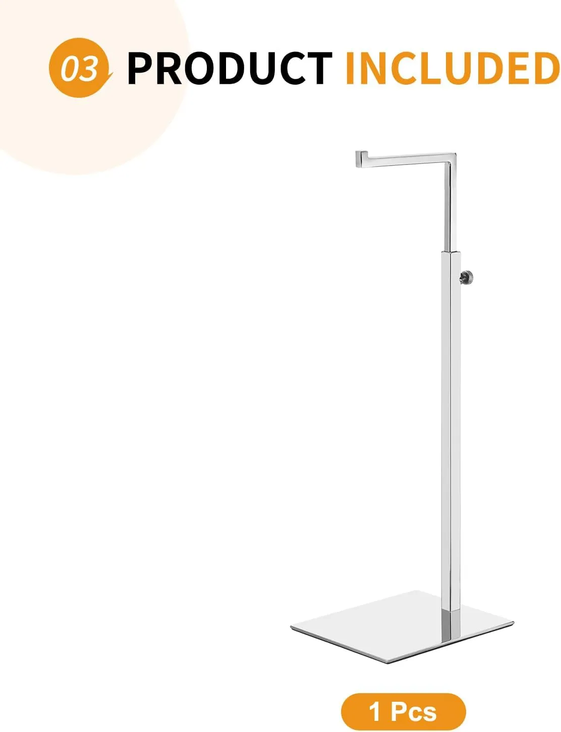1 Pack - Stainless Steel Purse Display Stands, 350-600mm Adjustable Height Hanging Handbag Racks Appropriate for Boutique Store, Silver