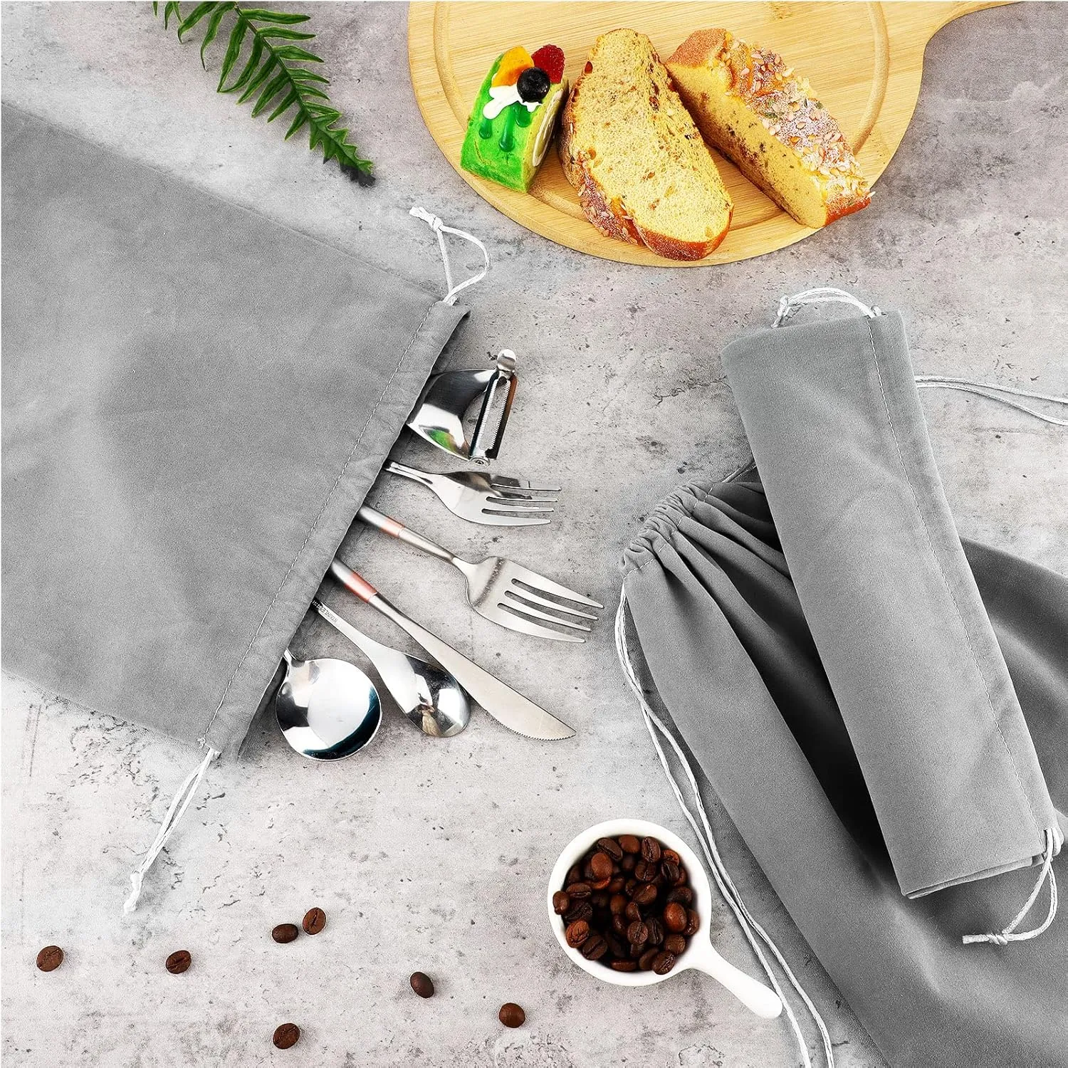 10 Pcs Silver Storage Bags, 9 x 11.8 Inch Fabric Cloth Anti Tarnish Bags for Silver Jewelry Silverware Protection Flatware Silverplate Tarnish Cleaning(Dark Gray)