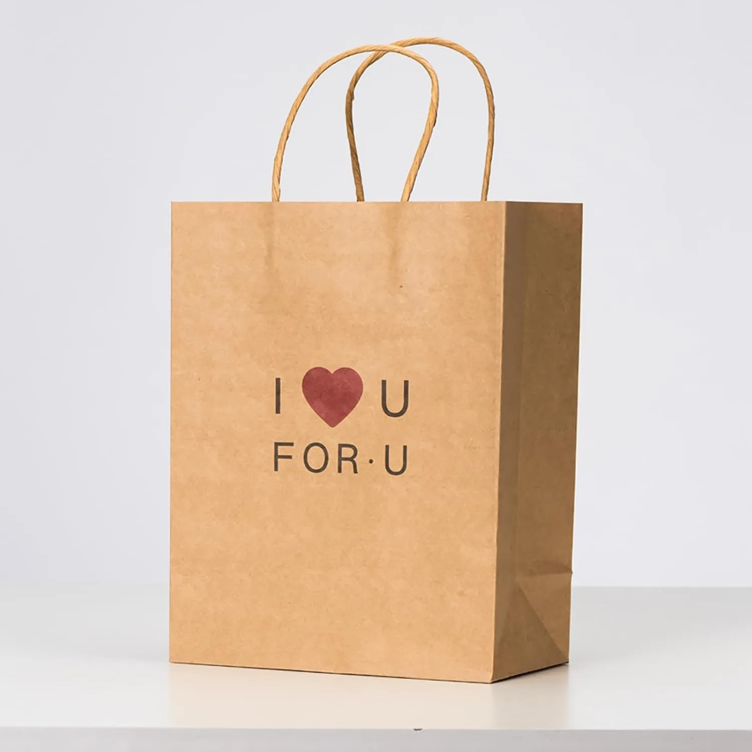 100-Pack Brown Paper Bags with Handles, 8x4.25x10.5 Inch Kraft Gift Bags, Applicable to Birthday, Retail, Party, Shopping, Festival, Reusable & Durable