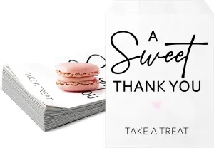 100 Pcs Wedding Party Favor Candy Buffet Bags 5 x 7 Inch White Paper Treat Wedding Treat Bags a Sweet Thank You Take a Treat Cookie Supplies for Guest Gift Bridal Shower Party Favor(White)