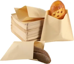 1000 Pack Paper Sandwich Bags, 7.1 x 6.7Inch Kraft Paper Snack Bags, Flat Pastry Bags, Brown Food Packing Bags, Small Treat Bags for Cookies, Bakery, Candies