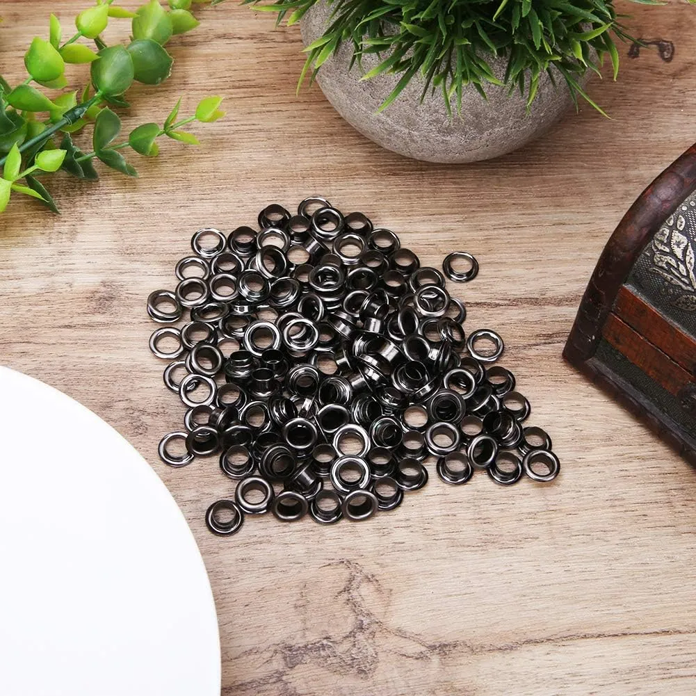 100PCS 6mm HighQuality B DoubleSided S for Leather Ft, DIY Bags, Belts, and Shoes (Silver) (Gold) (Black)