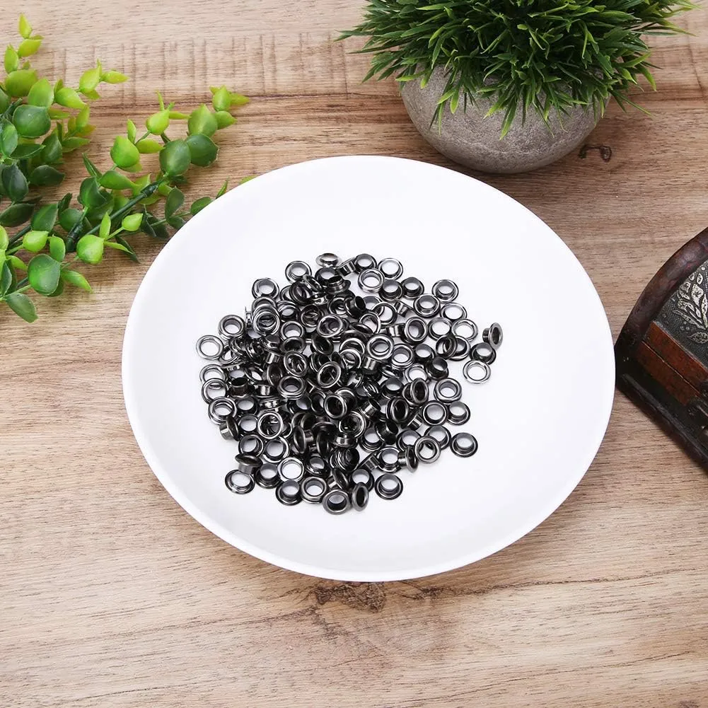 100PCS 6mm HighQuality B DoubleSided S for Leather Ft, DIY Bags, Belts, and Shoes (Silver) (Gold) (Black)
