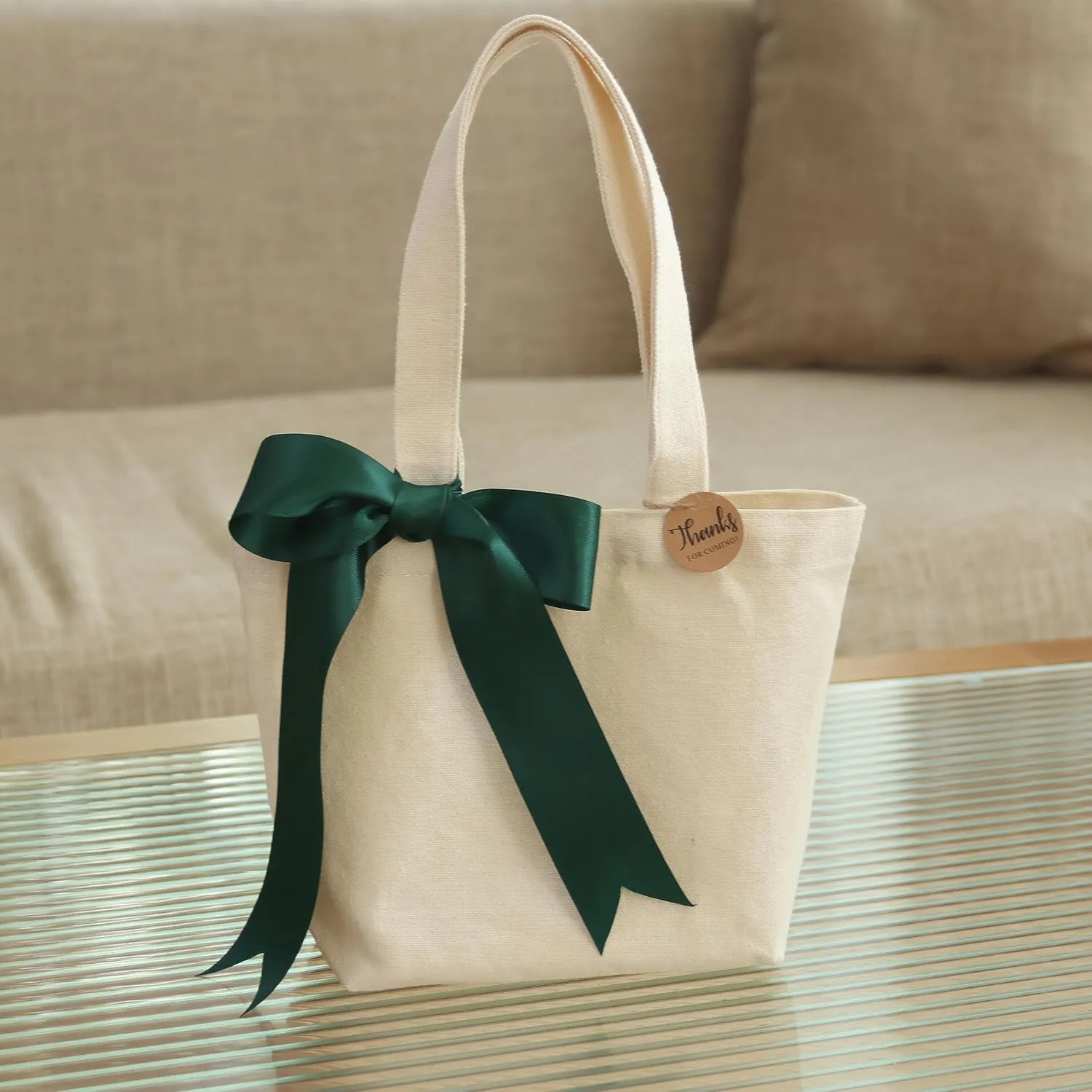 10" x 8" x 3"Mini Canvas Tote Bags for Fabric Painting Cotton Sturdy Bag Heavy-duty Gift Bags