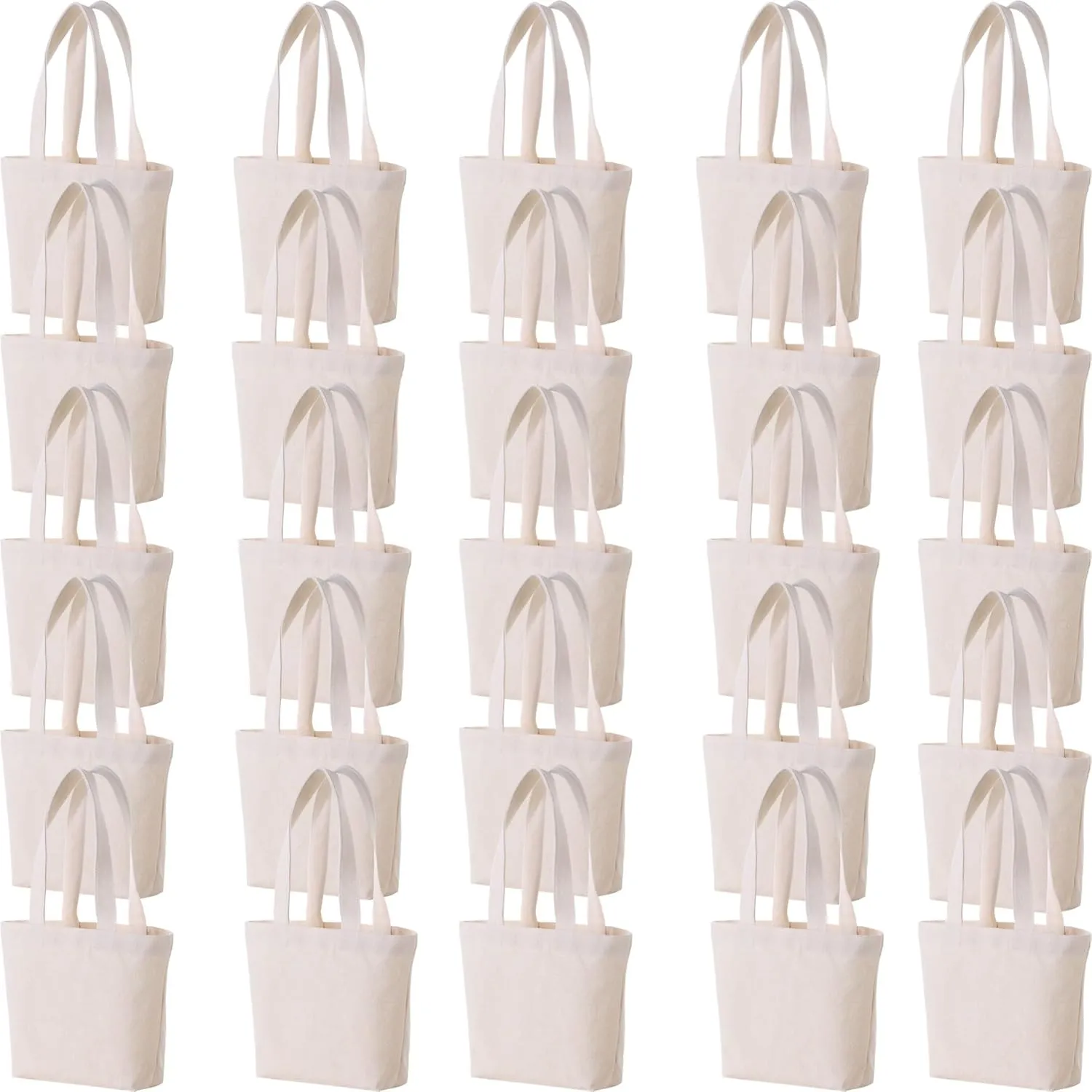10" x 8" x 3"Mini Canvas Tote Bags for Fabric Painting Cotton Sturdy Bag Heavy-duty Gift Bags