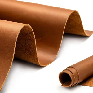 12''X24'' Genuine Leather Sheets - Tooling Leather Fabric Pieces for Crafts, Full Grain Leather Hide Material(Brown, 2mm Thick)