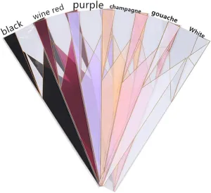 150 Counts Single Flower Wrapping Paper Single Rose Packaging Bag,3 Colors Single Rose Flower Bouquet Waterproof Sleeve Bag,Florist Bouquet Floral Supplies,17.7 * 5 * 1.4Inch (Purple,black,Red)