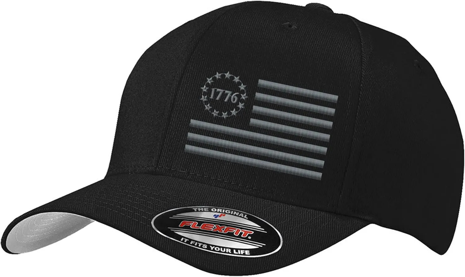 1776 Betsy Ross Flag 13 Star USA Flag Patriotic Flex Baseball Fitted hat - Custom Embroidered 6277/6477 Flex Baseball Fitted hat