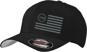 1776 Betsy Ross Flag 13 Star USA Flag Patriotic Flex Baseball Fitted hat - Custom Embroidered 6277/6477 Flex Baseball Fitted hat