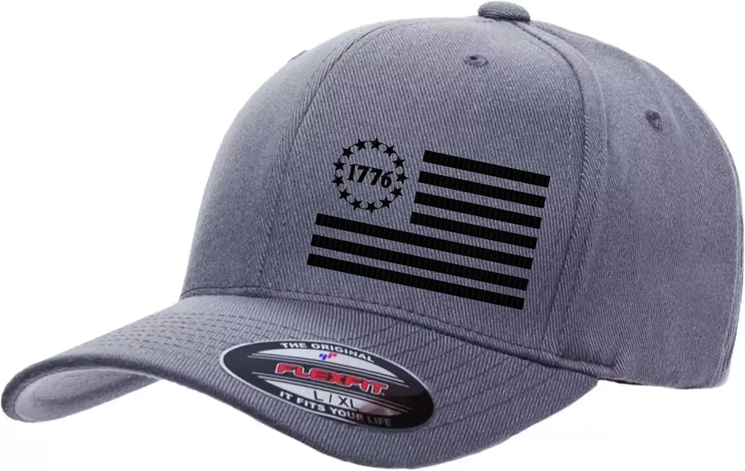 1776 Betsy Ross Flag 13 Star USA Flag Patriotic Flex Baseball Fitted hat - Custom Embroidered 6277/6477 Flex Baseball Fitted hat