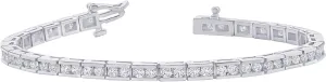2-20 Carat (ctw) White Gold round Cut LAB GROWN Diamond Round Cut Timeless Roadway Diamond Tennis Bracelet (Color D-E Clarity VS1-VS2)