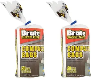 (2 Pack) Brute Super Tuff Heavy Duty 20 Gallon Size Compactor/kitchen Bags - White