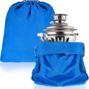 2 Pieces Anti Tarnish Cloth Bag for Silver Storage 18 x 18 Inch Fabric Silver Protection Bags for Jewelry, Flatware, Trays, Blue