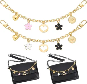 2 Pieces Handbag Chain Straps Replacement Strap Accessories Handbag Charms Accessories Purse Clutches Handle Chains Decor with Clasp for Crossbody Shoulder Bag Purse