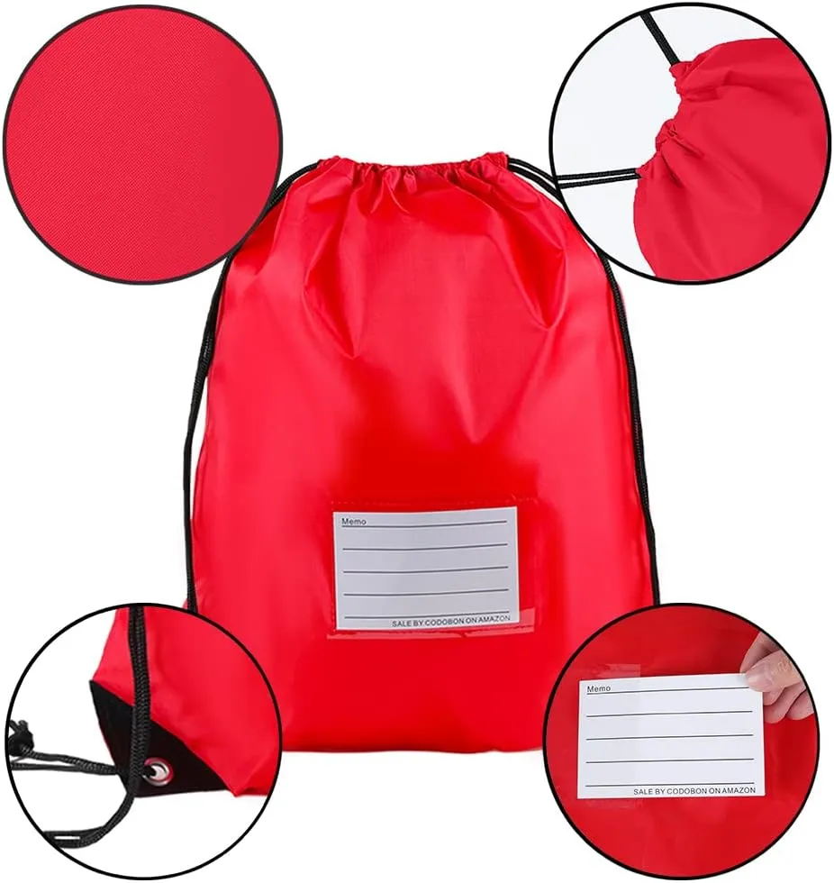 20 Pcs Drawstring Bags,Bulk Draw String Backpack, DIY Gym Sports Cinch Bag Sackpack for Women Men, Red