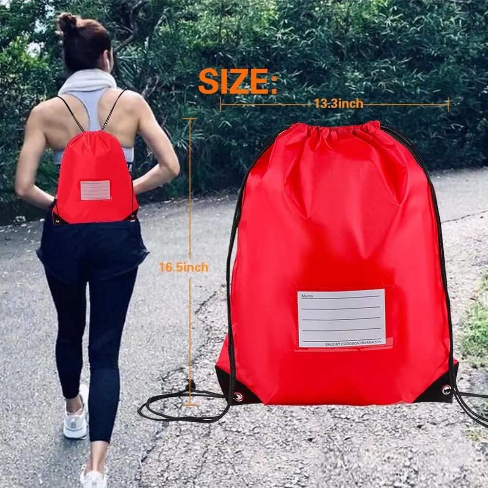 20 Pcs Drawstring Bags,Bulk Draw String Backpack, DIY Gym Sports Cinch Bag Sackpack for Women Men, Red