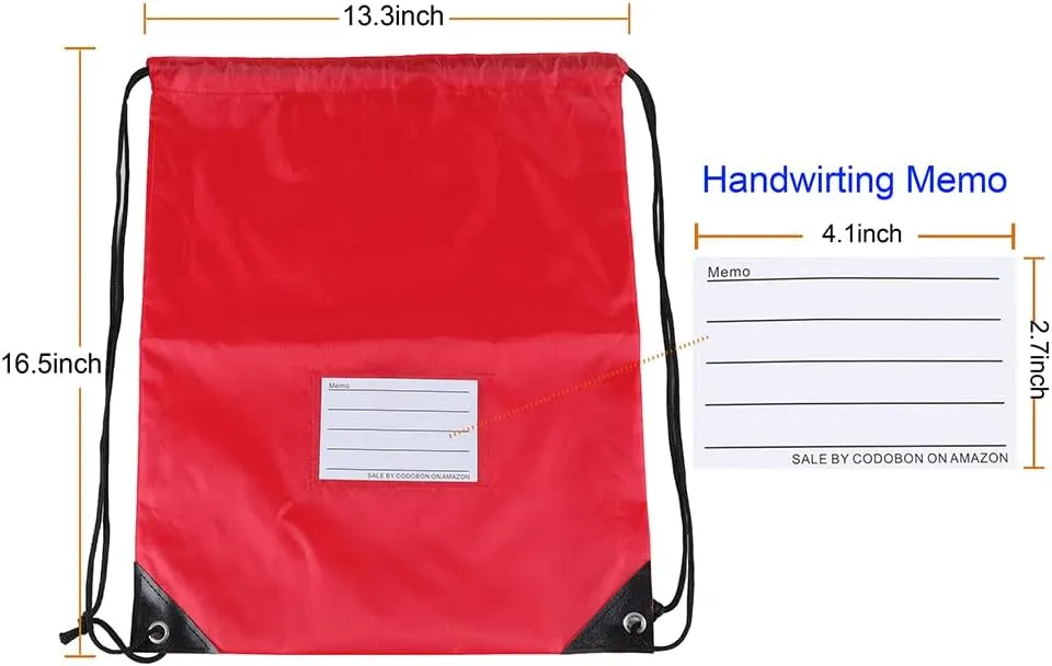 20 Pcs Drawstring Bags,Bulk Draw String Backpack, DIY Gym Sports Cinch Bag Sackpack for Women Men, Red