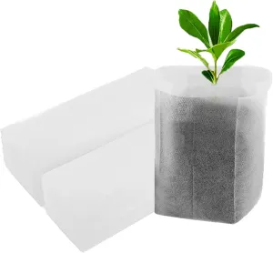 200Pcs Nursery Growing Bags，5.8"x5"nonwoven Fabric Seedlings Grow Bag for Plants，Fabric Plant pots,Potato, Flower, Tomato Solid Seed Starter Bags