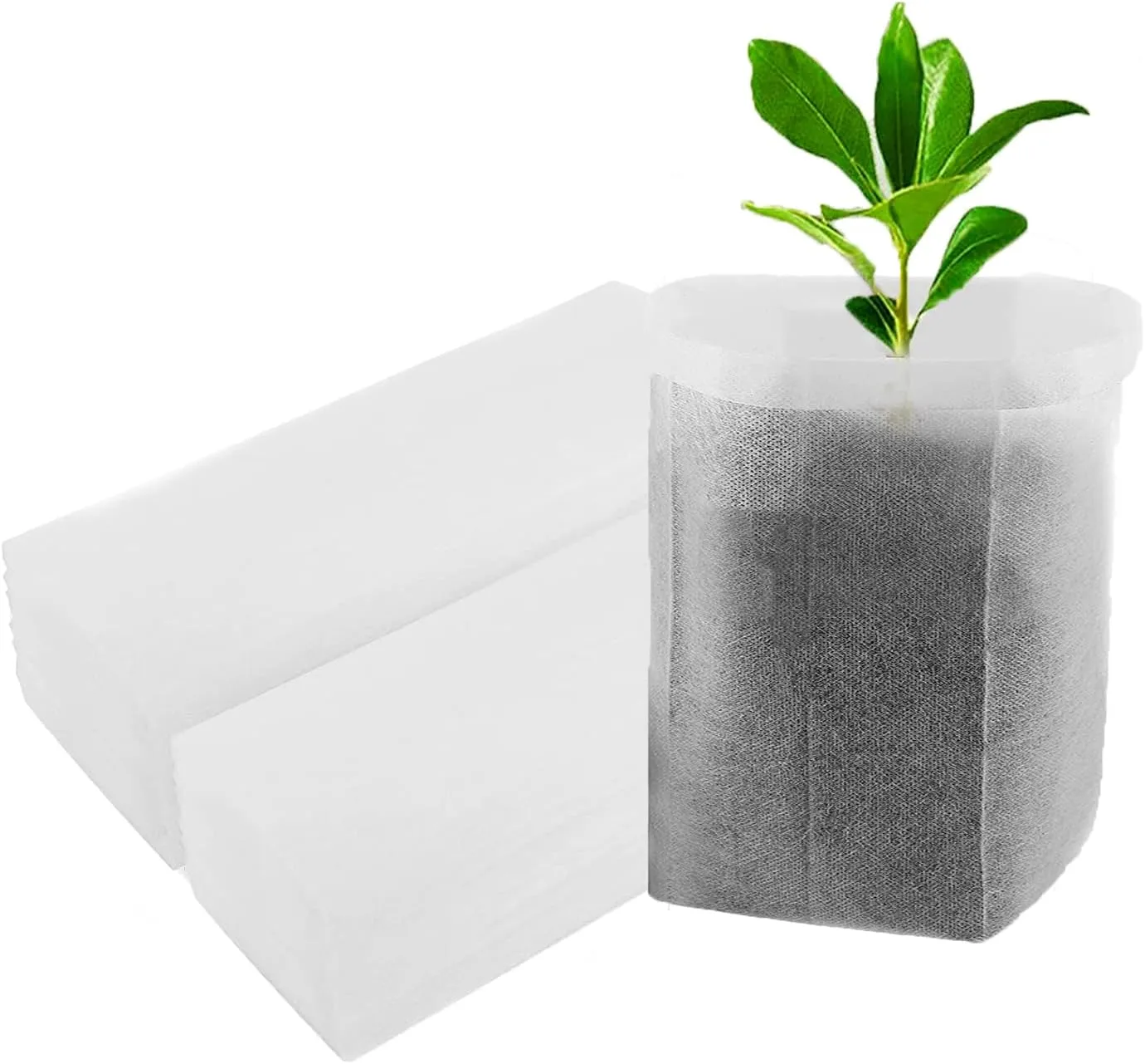 200Pcs Nursery Growing Bags，5.8"x5"nonwoven Fabric Seedlings Grow Bag for Plants，Fabric Plant pots,Potato, Flower, Tomato Solid Seed Starter Bags