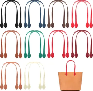 20pcs Leather Purse Straps 23.6" Short Bag Handles with Ear Shape End Holes Bag Making Supplies Crocheted DIY Wallet Hardware Accessories Organize for Tote Making Repairing