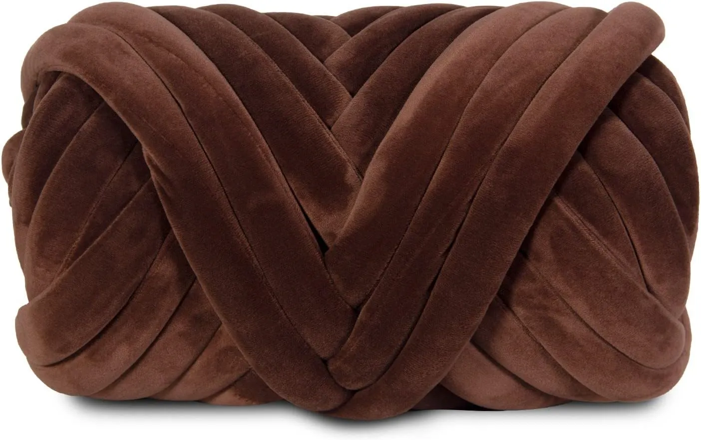 2.2 LBS of Super Soft Velvet Bulky Yarn for Hand Knitting Blanket, Pillows, Handbag, DIY, Coffee Brown, 36 Yards, Arm Knitting Yarn for Chunky Braided Knot Throw Blanket, Weave Craft Crochet