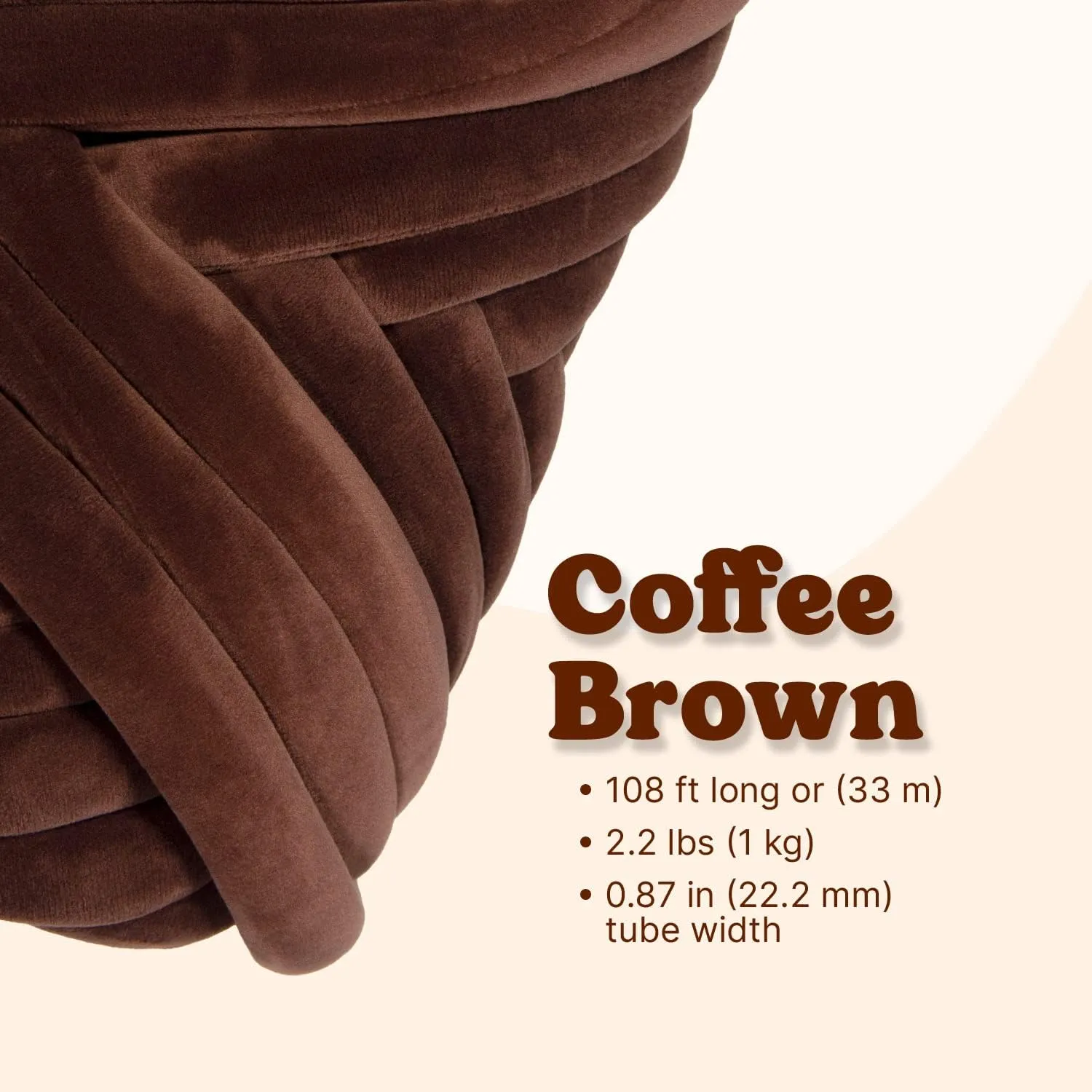 2.2 LBS of Super Soft Velvet Bulky Yarn for Hand Knitting Blanket, Pillows, Handbag, DIY, Coffee Brown, 36 Yards, Arm Knitting Yarn for Chunky Braided Knot Throw Blanket, Weave Craft Crochet