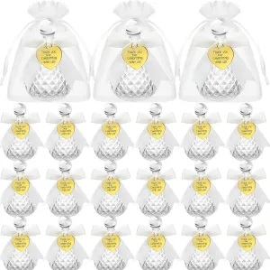 24 Sets Holy Water Bottles 100ml Catholic Christian Glass Bottles with Heart Lapel Pins Organza Bags and White Ribbon Holy Water Container for Church Wedding Baptism Party Favors Gift