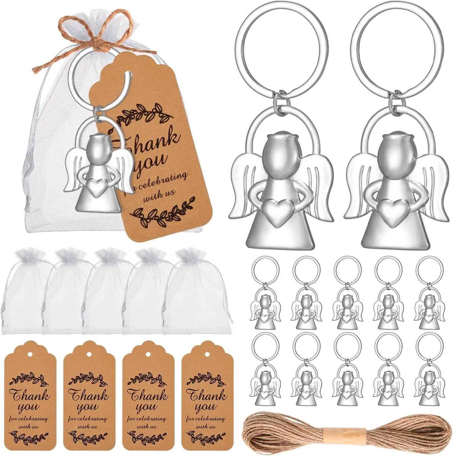 24Pcs Angel Designed keychains Baby Shower Party Favors for Guests