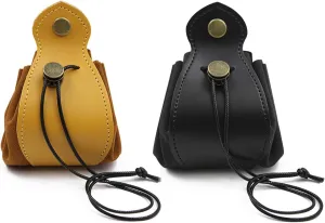 2pcs Dice Bag Yellow Black, Dice Storage, Leather Dice Bag, Dice Tray, Drawstring Bags, Leather Drawstring Pocket, Mini Dice Bags, Jewelry Packing Bags (yellow&black)