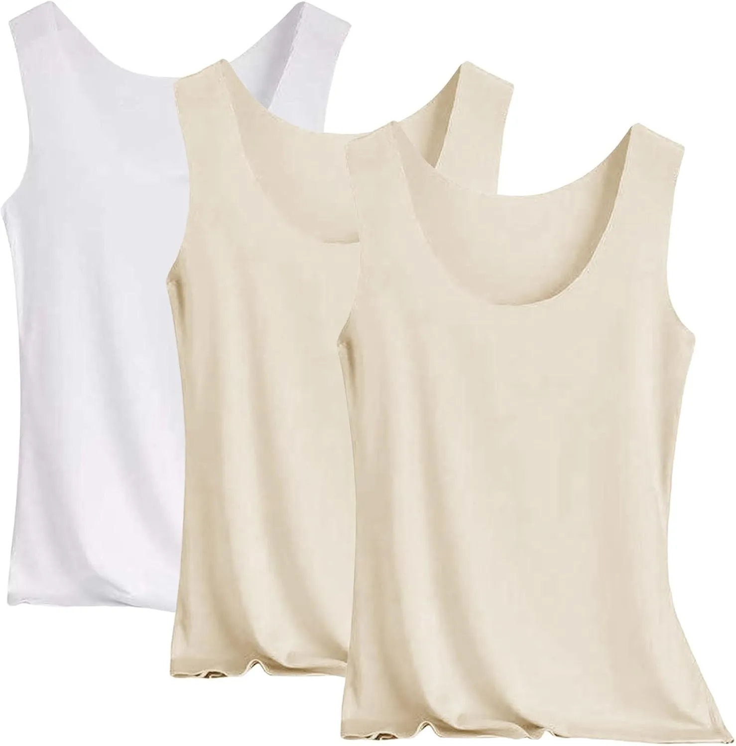 3 Pack Ice Silk Tank Tops for Women 2025 Summer Casual Racerback Camisole Top Basic Seamless Sleeveless Undershirt