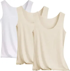 3 Pack Ice Silk Tank Tops for Women 2025 Summer Casual Racerback Camisole Top Basic Seamless Sleeveless Undershirt
