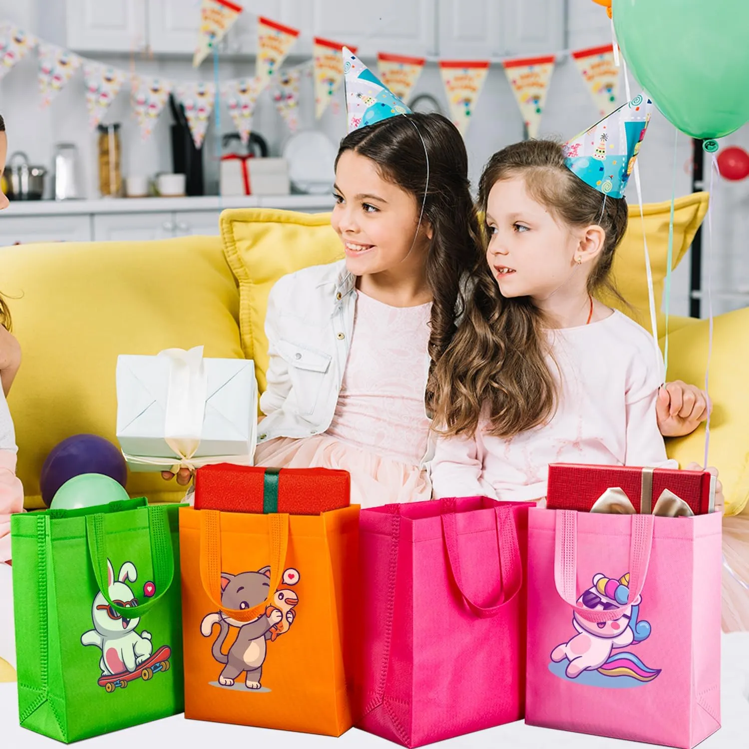 30Pcs Gift Bags Medium Size, Reusable Goodie Bag, Gift Bags with Handles for Party Favors, Birthday, Baby Shower