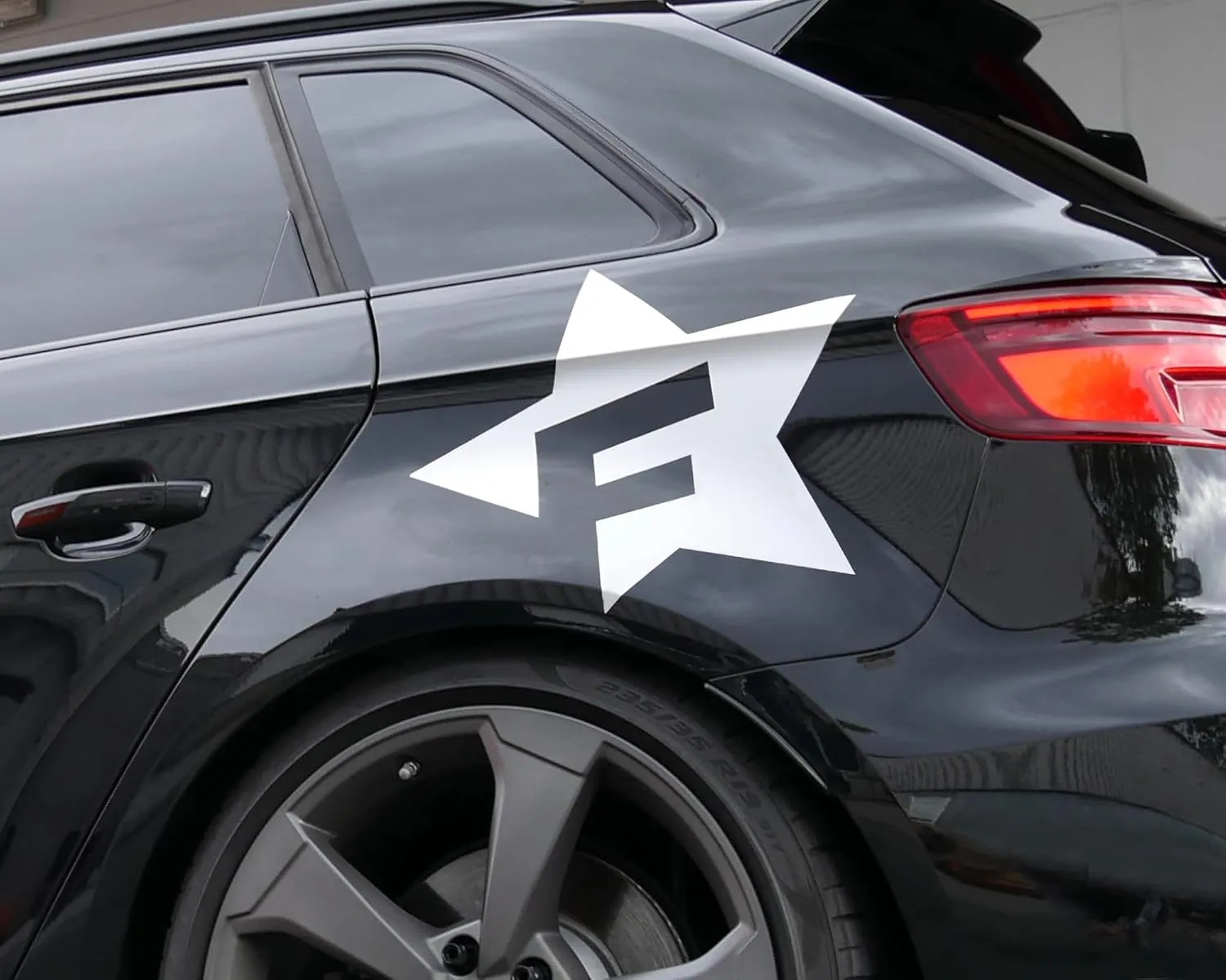 33971 Car Design Sticker F-Star 39 x 41 cm Matt White Chrome Matt