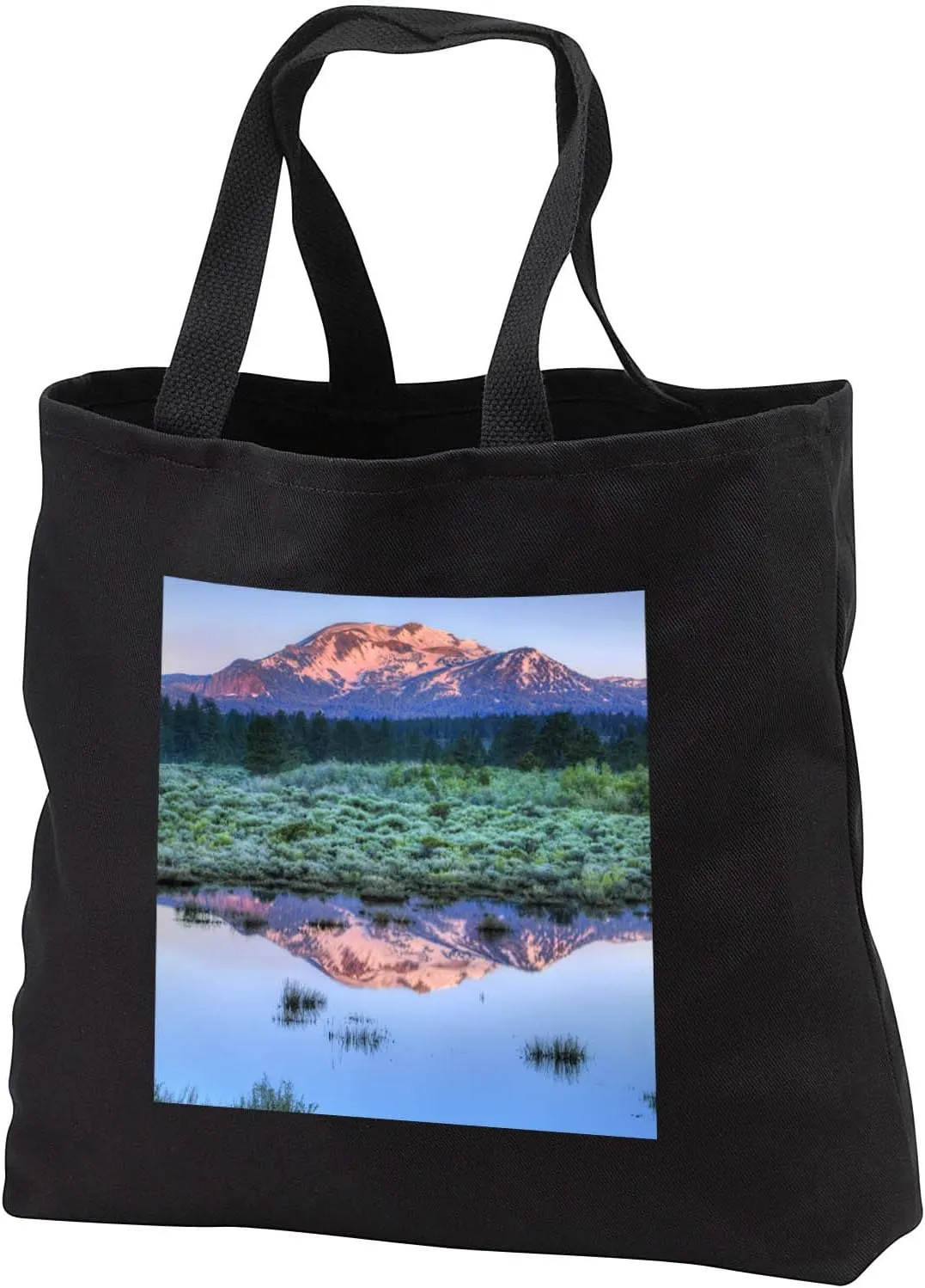 3dRose California, Sierra Nevadas. Mammoth Mountain reflects - Tote Bags (tb_346335)