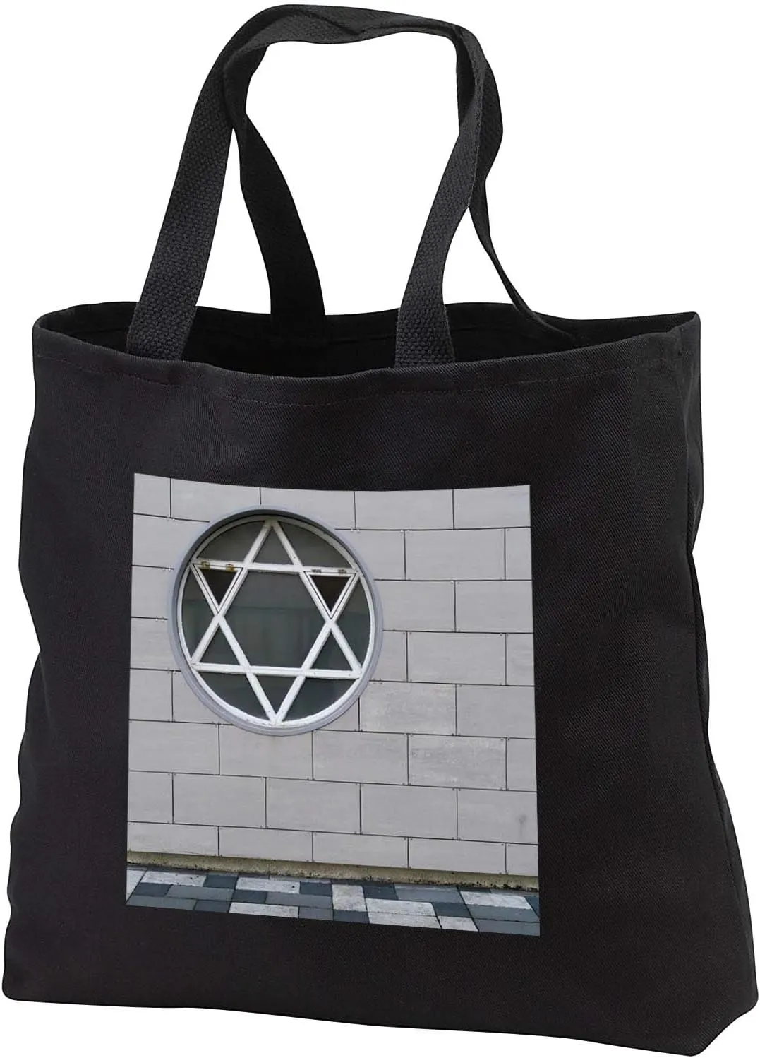 3dRose Iceland, Reykjavik. Masonic Temple with Star of David windows - Tote Bags (tb_330143)