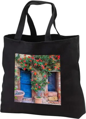 3dRose Italy, Val d Orcia. two doors with vegetation - Tote Bags (tb_330208)