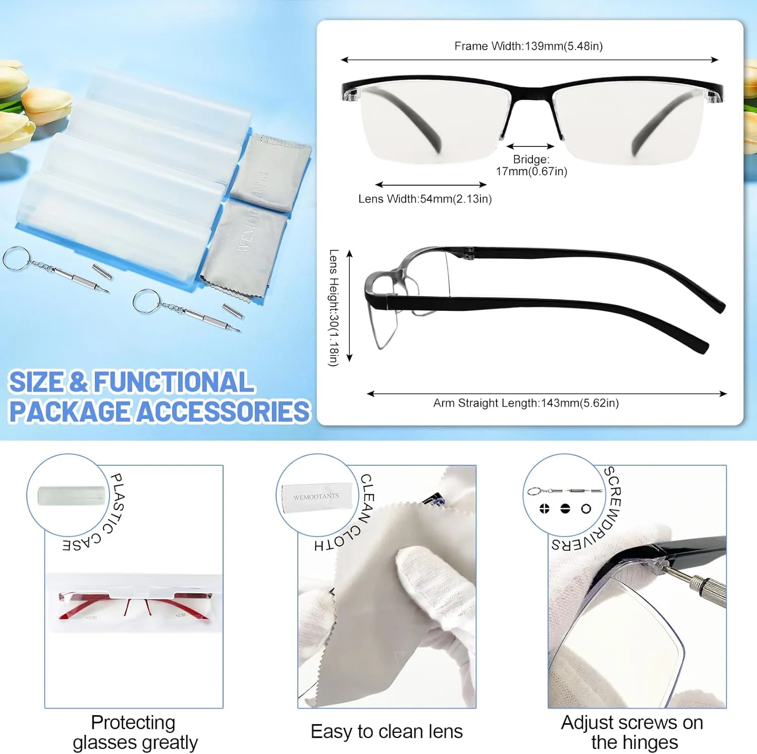 4 Pack Reading Glasses for Women Men Blue Light Blocking Computer Readers Spring Hinge Anti Glare  1.0 1.0 1.25 1.5 1.75 2.0 2.25 2.5 2.75 3.0 3.5 4.0