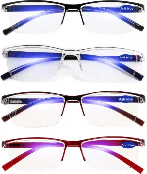 4 Pack Reading Glasses for Women Men Blue Light Blocking Computer Readers Spring Hinge Anti Glare  1.0 1.0 1.25 1.5 1.75 2.0 2.25 2.5 2.75 3.0 3.5 4.0
