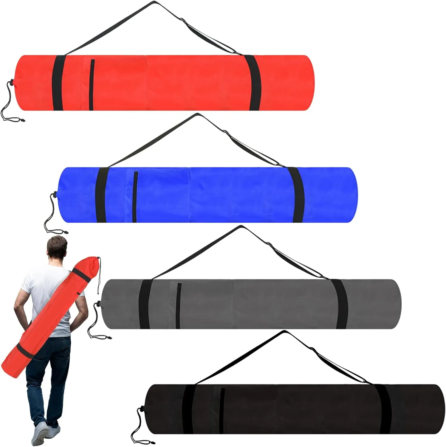 4 Pcs Extra Large Folding Camp Replacement Chair Bag 48 x 11 in Protective Carrying Tent Chair Bag with Adjustable Shoulder Strap Replacement for Folding