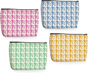 4 Pieces Preppy Stuff Preppy Makeup Bag Preppy Gifts for Women Teen Girls Monkey Lover Friend Bestie Sister Coworker Birthday Christmas Friendship Gifts Cosmetic Bag Travel Pouch Preppy Bag