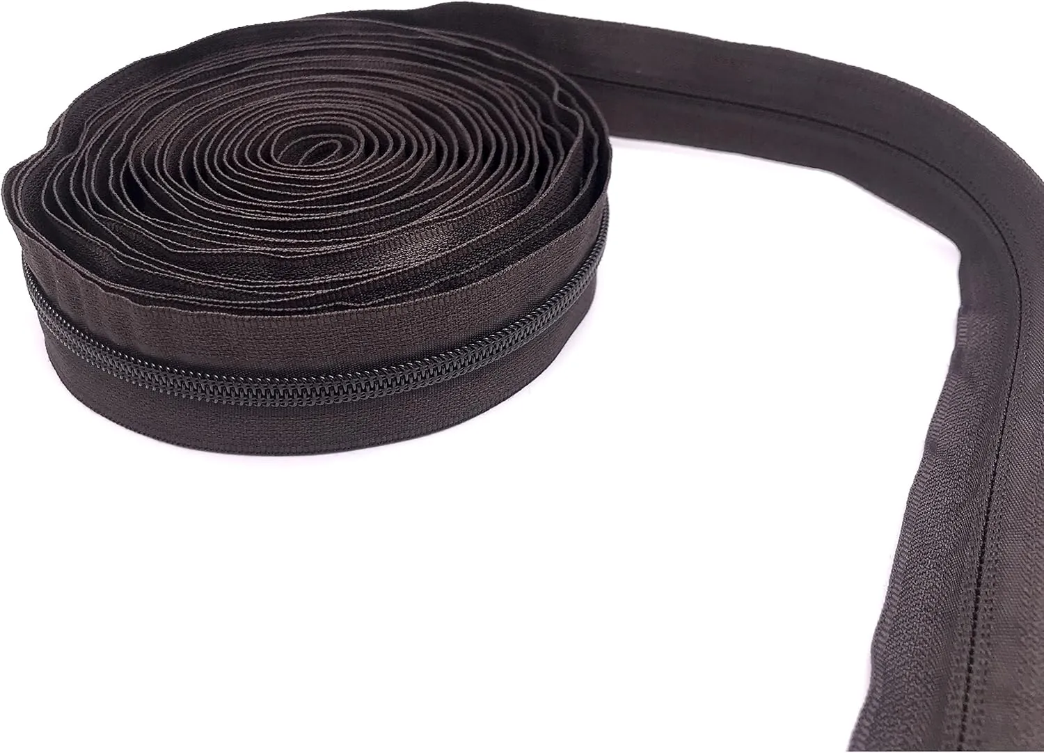 #5 Coffee Global Brown Nylon Zipper Tape by The Yard 10 Yards Zippers for Sewing Backpack Handbag Purse Bag Making with 20pcs Gunmetal Pulls Slider