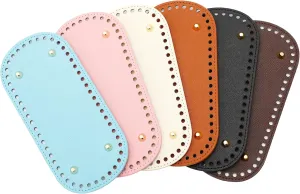 6Pcs Bag Bases for Crochet, 8.7x4 inches Leather Bag Bottom Pad, Long Oval Purse Bottom Shaper Pad with Holes for DIY Crochet Bag, Handbag, Purse, Shoulder Bag Craft Making
