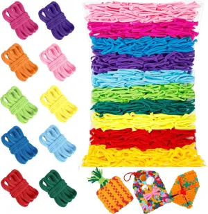 800 pieces Colorful Loom Loops Potholder Muti-colored Weaving Loom Loops Potholder Loop Elastic 6 7 inch Craft Loop for DIY Flexible Loom Kit Colorful Weaving Craft for Kids Adults DIY Crafts Supplies