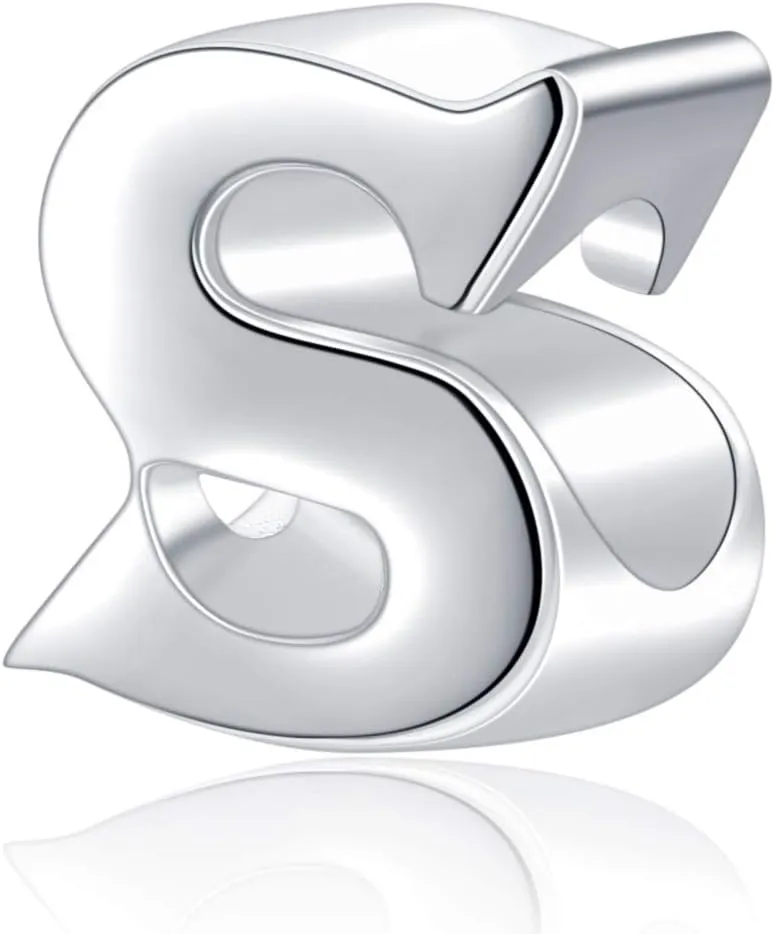 925 Sterling Silver Initial A-z Charms fit Pandora Charms Bracelet Alphabet Letter Beads for Wife Mom Women Christmas Mother's day Valentine's Day Gift