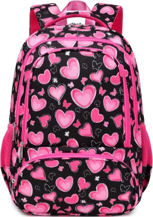 abshoo Lightweight Heart Girls Backpack For School Elementary Kindergarten Kids Bookbag School Bags Pink (Heart)