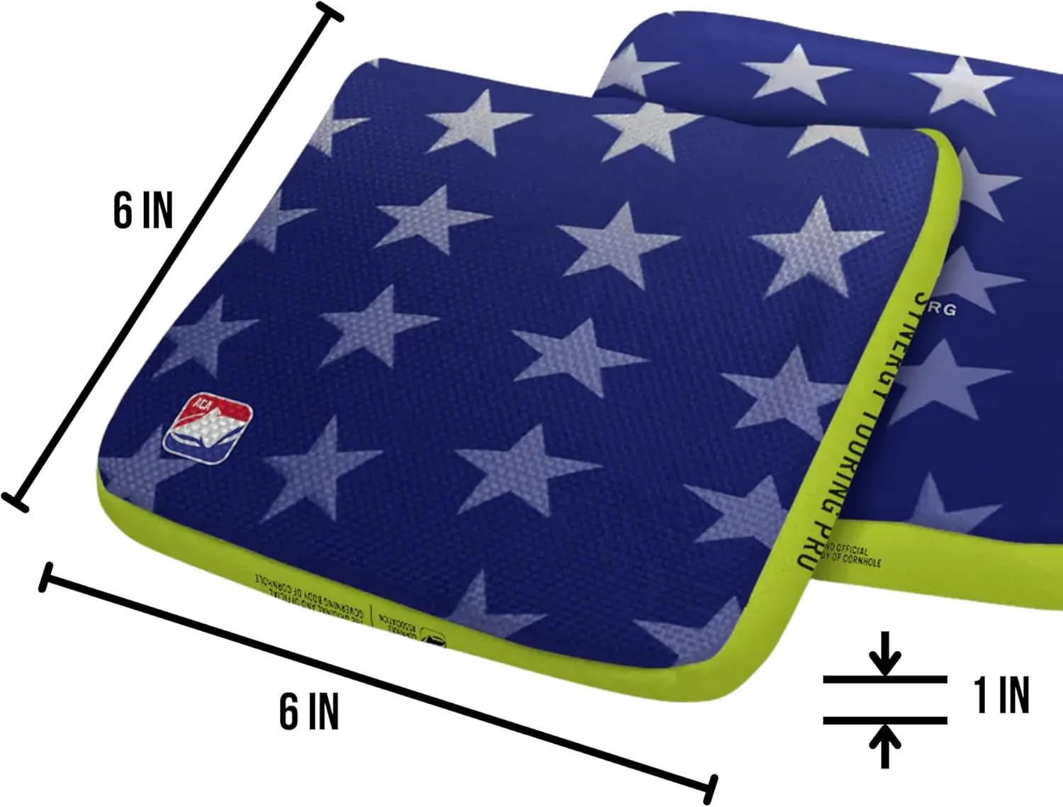 ACA Synergy Edge Professional Cornhole Bags Dual Sided 6x6 Stars and Stripes