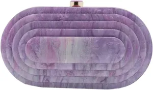 Acrylic Evening Clutch Bag for Women Shell Shape Shoulder Crossbody Bag Glitter Marble Purse Handbag