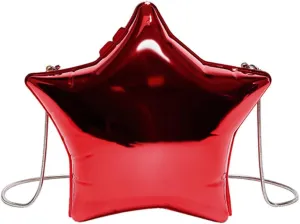 Acrylic Evening Clutch Purse Star Shape Unique Evening Crossbody Bag for Women Formal Wedding Prom Party Silver
