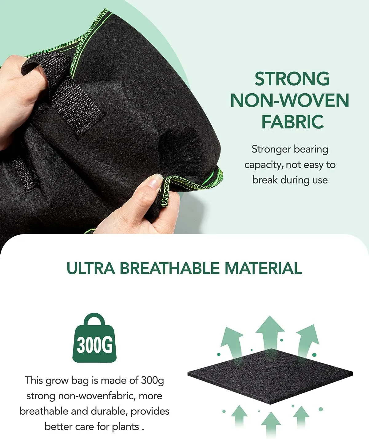 ACSTEP Grow Bags 20 Pack 7 Gallon Heavy Duty Aeration Fabric Pots Thickened Nonwoven Fabric Pots Plant Grow Bags with Handles