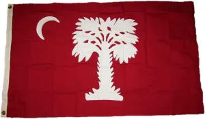 AES 3x5 Embroidered Sewn South Carolina Big Red SC Cotton Flag 3'x5' (100% Cotton)